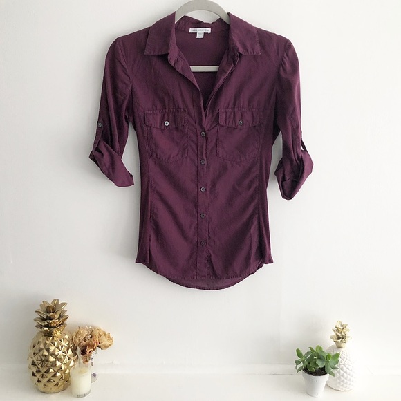 James Perse Tops - James Perse Contrast Panel Cotton Shirt